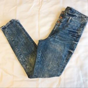 Women 10 High Waist Refuge Skinny  Acid Wash Jeans